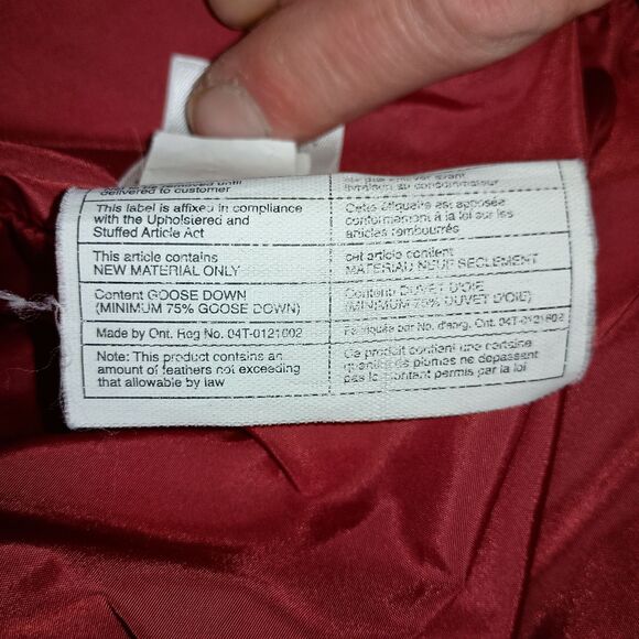 Eddie Bauer Goose Down Large Puffer Jacket Red Quilted Ripstop USA MCM Clean - Picture 14 of 16